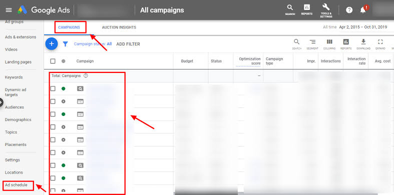 Google Ads Ad Schedule Report
