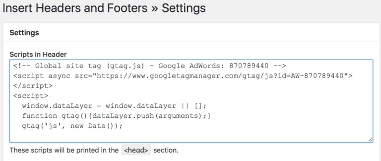 Google Ads Tracking Code