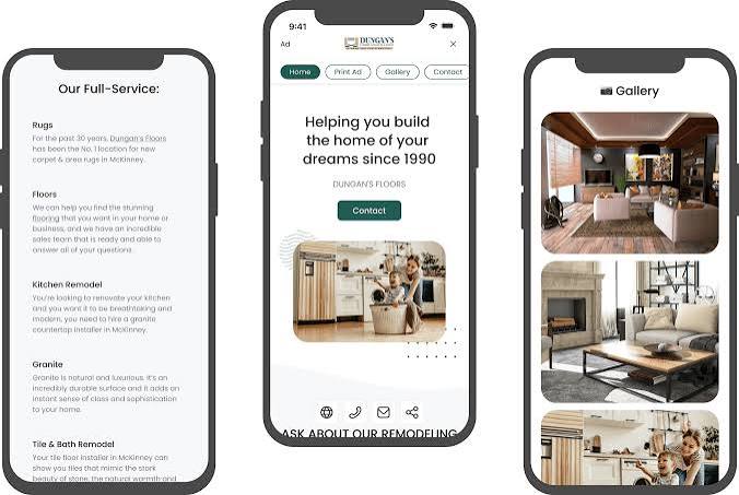 Mobile landing page design
