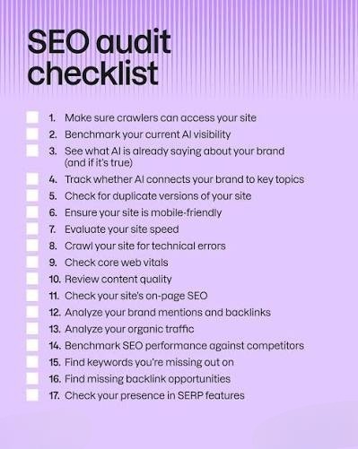 SEO Audit Summary Checklist
